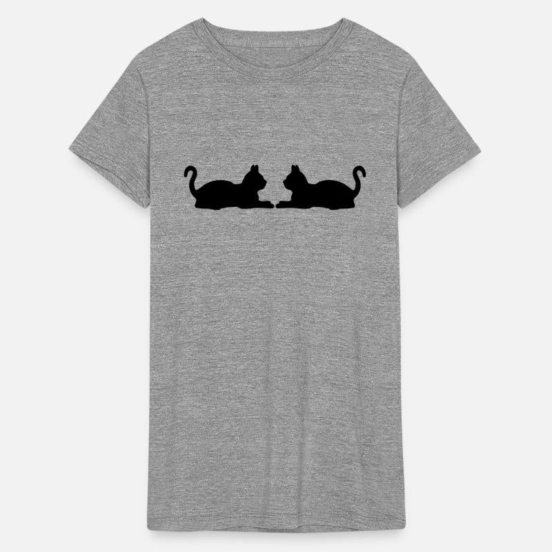 2 lying cats silhouette