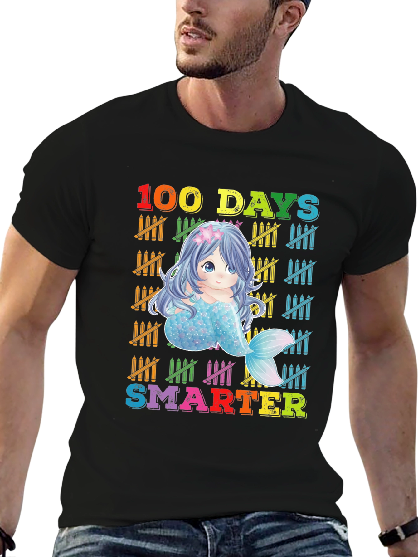 100 Days Smarter Kids Mermaid Graphic Tee
