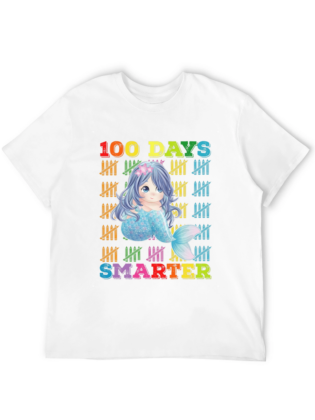 100 Days Smarter Kids Mermaid Graphic Tee