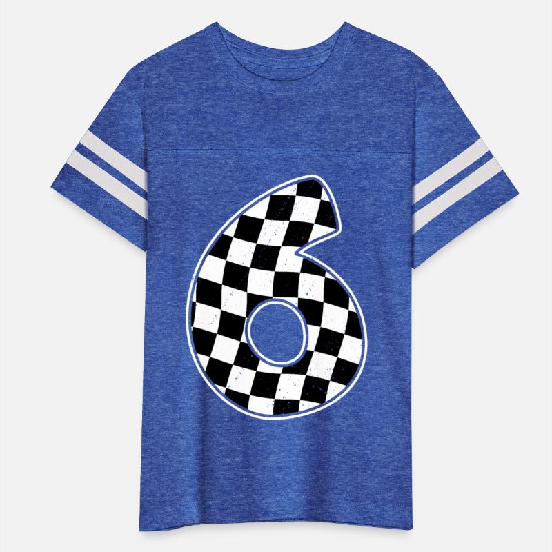 6th Birthday Checkered Number 6 Car Racing Flag