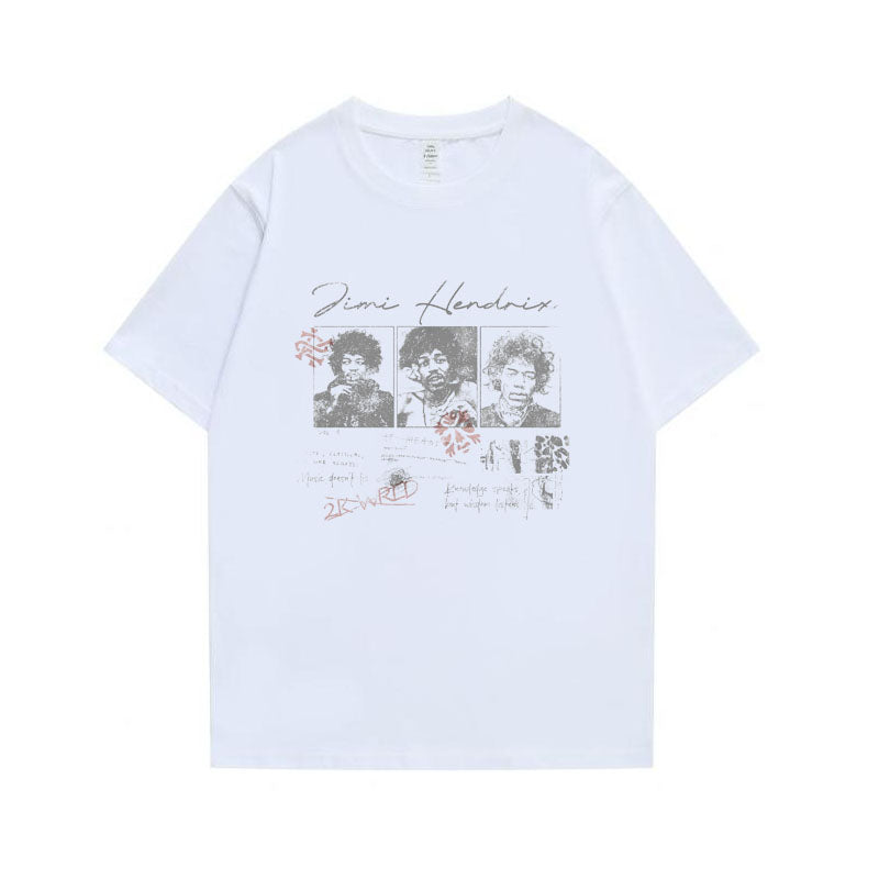 Character pattern short sleeved T-shirt