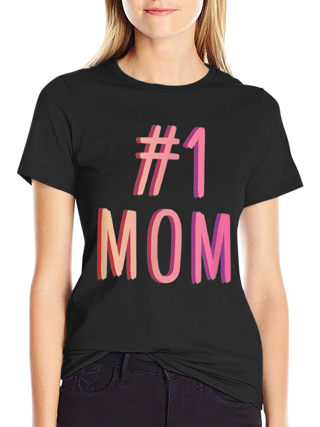 #1 Mom Graphic Tee - Black T-Shirt