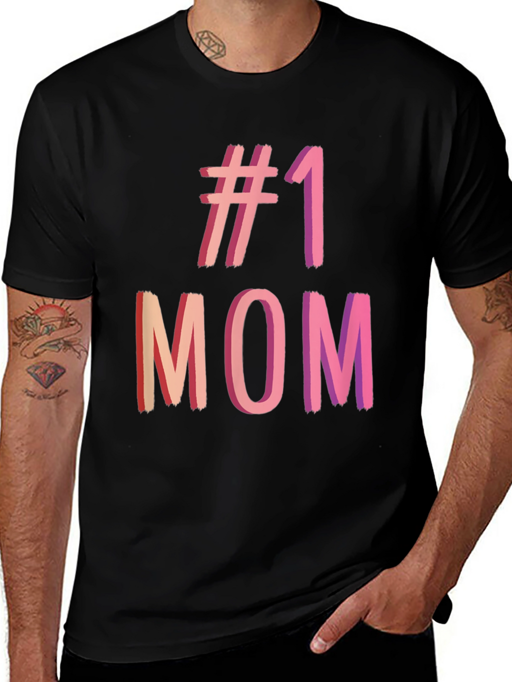 #1 Mom Graphic Tee - Black T-Shirt