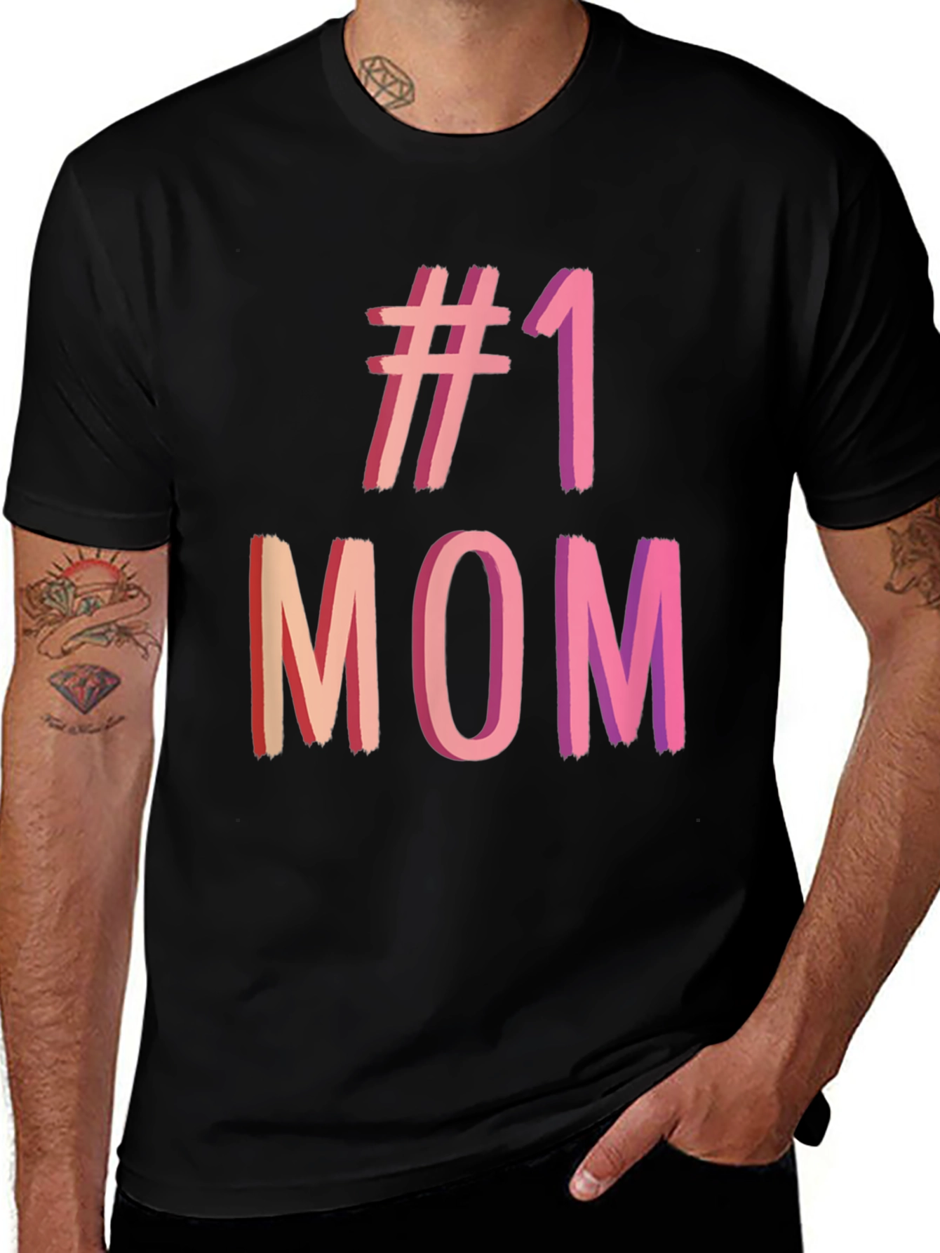 #1 Mom Graphic Tee - Black T-Shirt