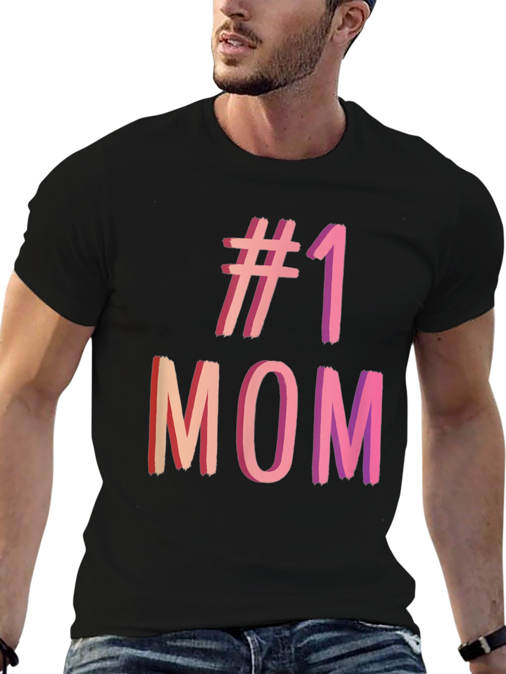 #1 Mom Graphic Tee - Black T-Shirt