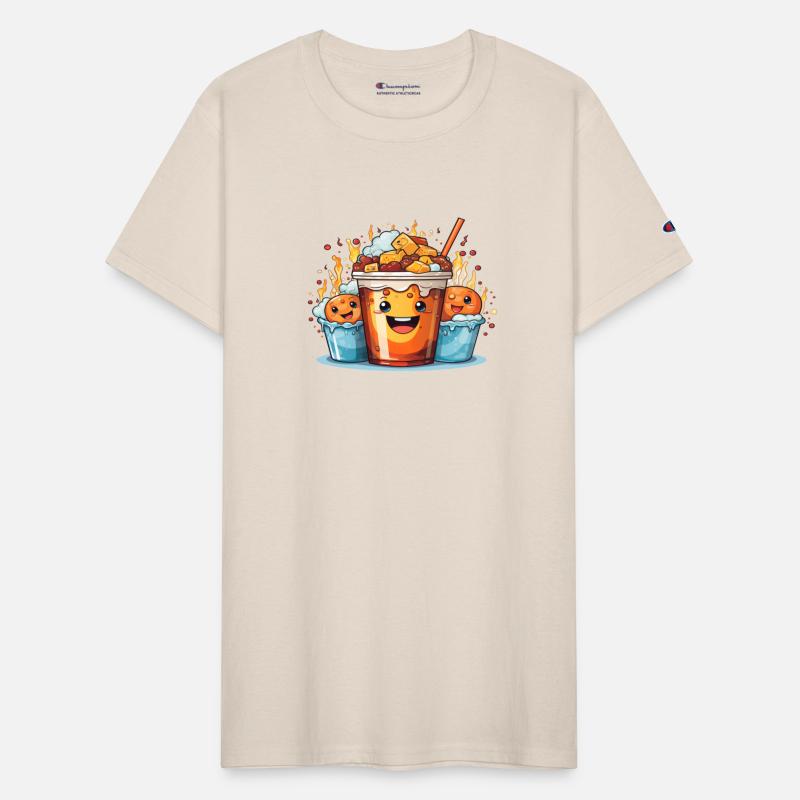 A cute kawaii style cinema soda cup with a smiling