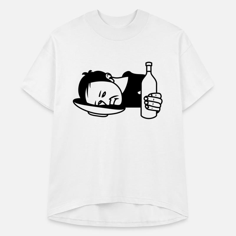 A drunk man with a bottle in his hand