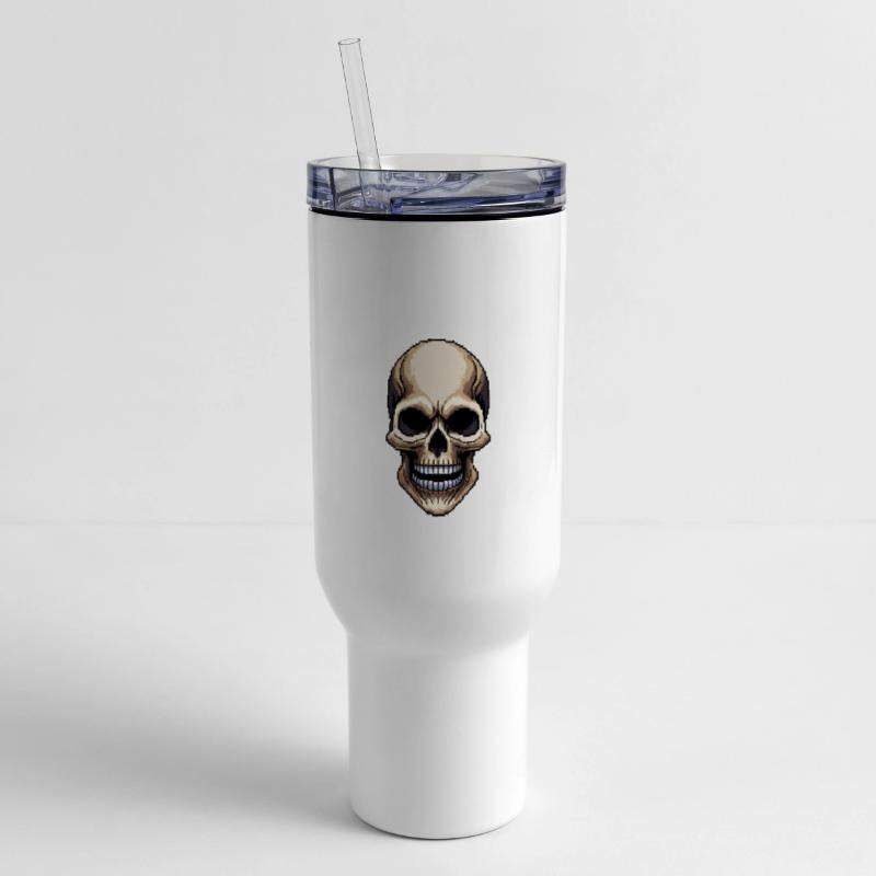 A pixel art of a Skull