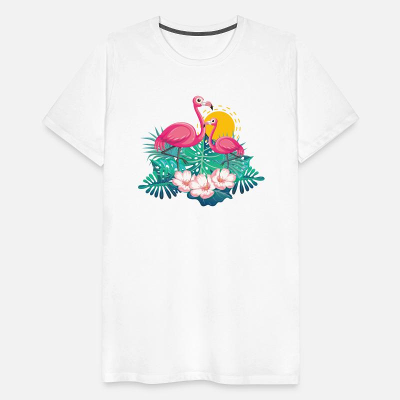 A Sticker Template With Flamingos In Summer