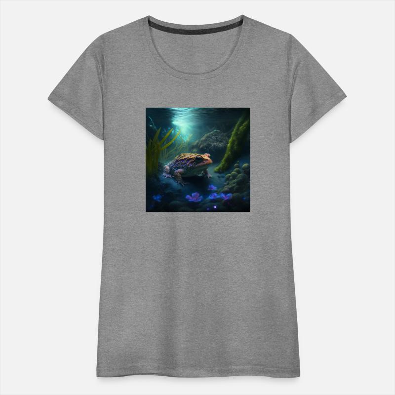 A toad in a creek the toad has blue glowing eyes