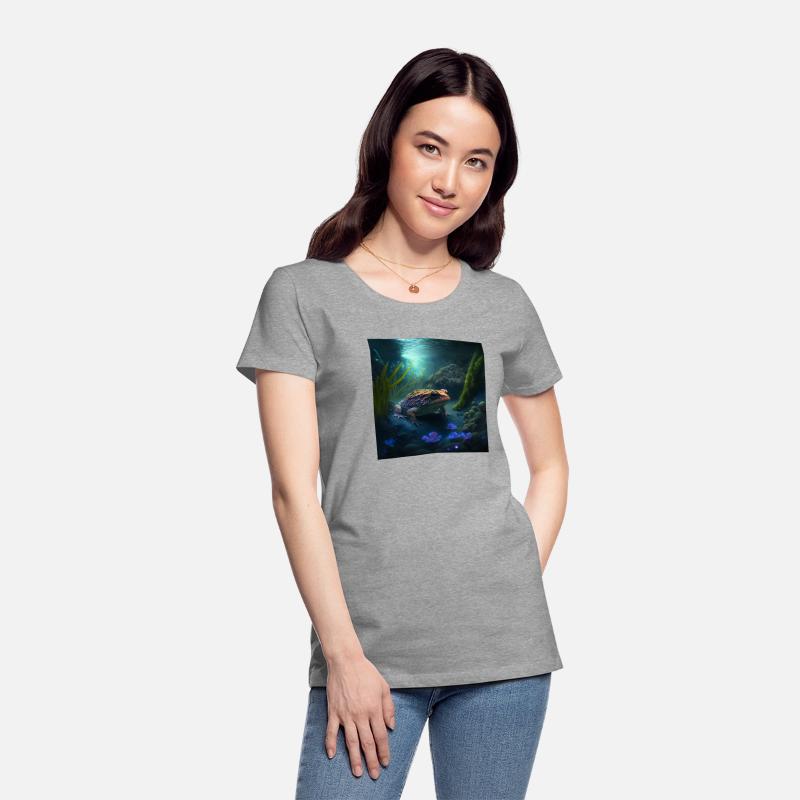 A toad in a creek the toad has blue glowing eyes