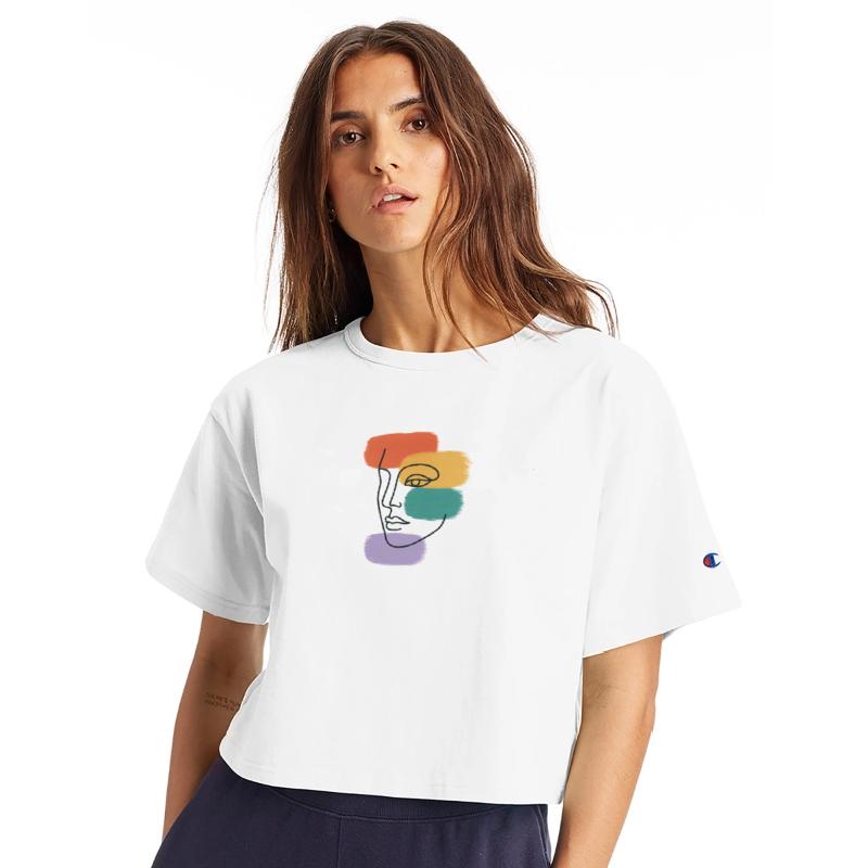 Abstract Line Art with Pastel Color Blocks