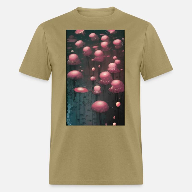 Abstract Pink Mushroom Forest