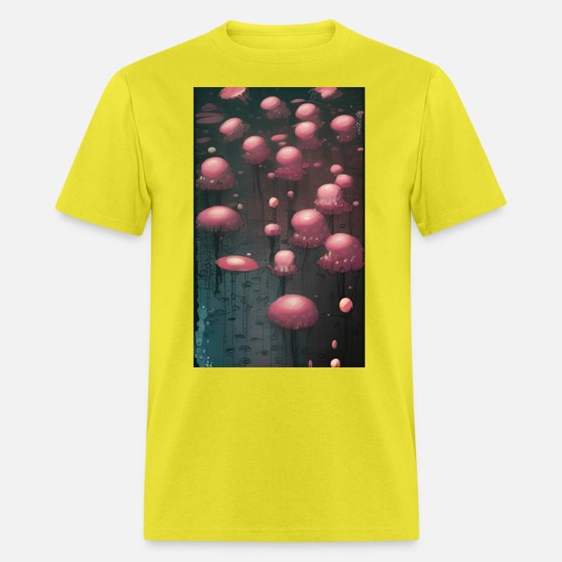 Abstract Pink Mushroom Forest