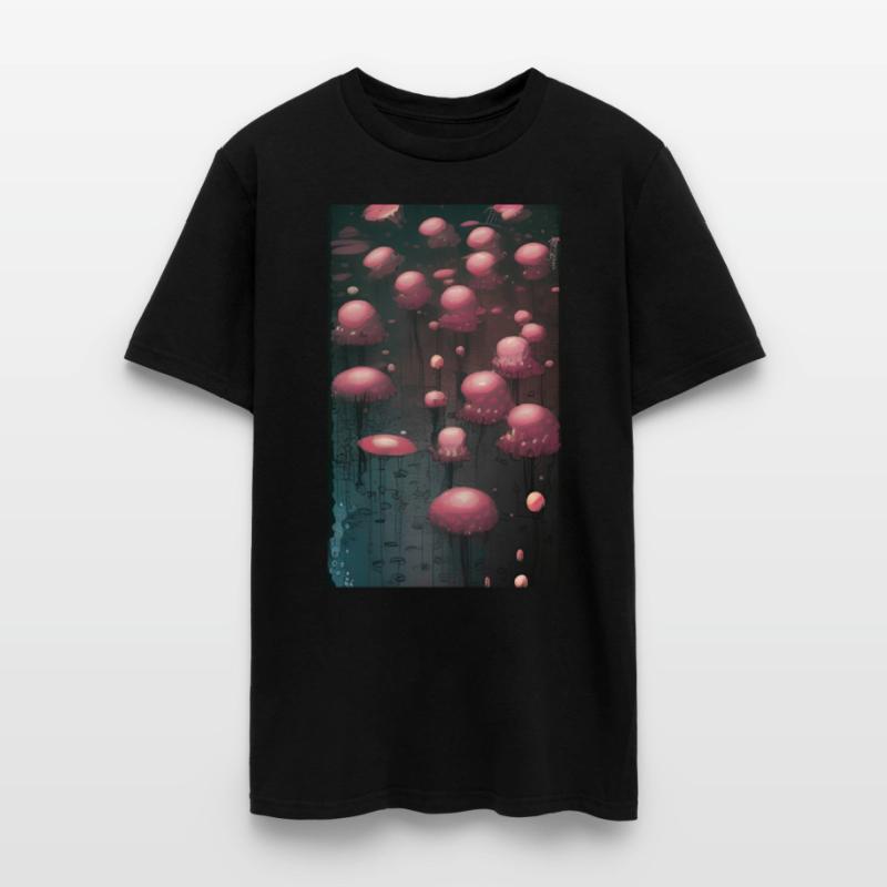Abstract Pink Mushroom Forest