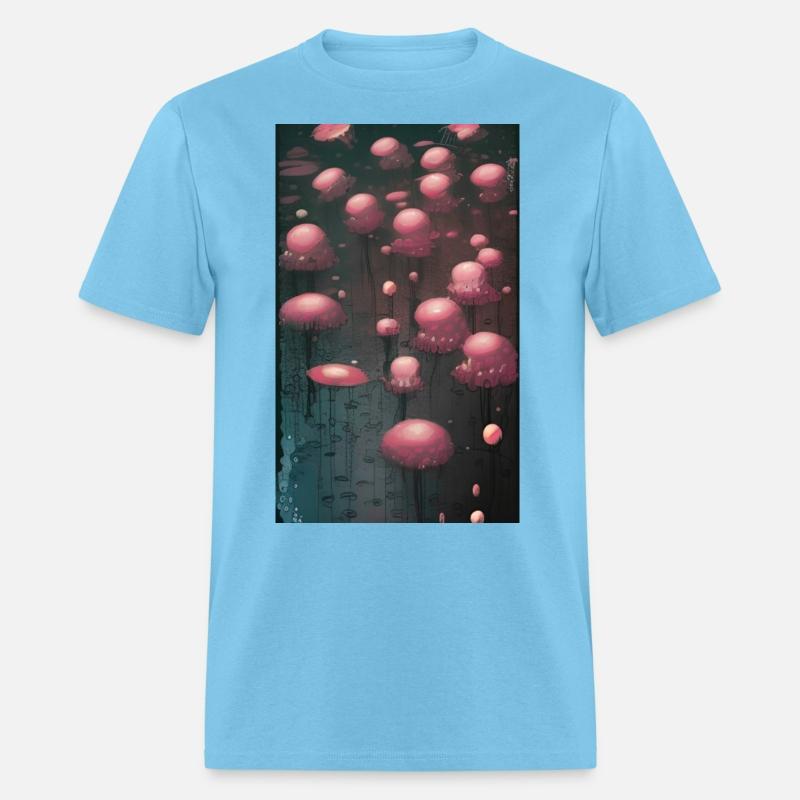 Abstract Pink Mushroom Forest