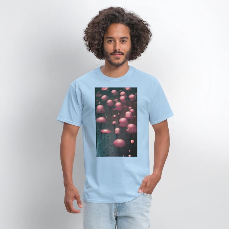 Abstract Pink Mushroom Forest