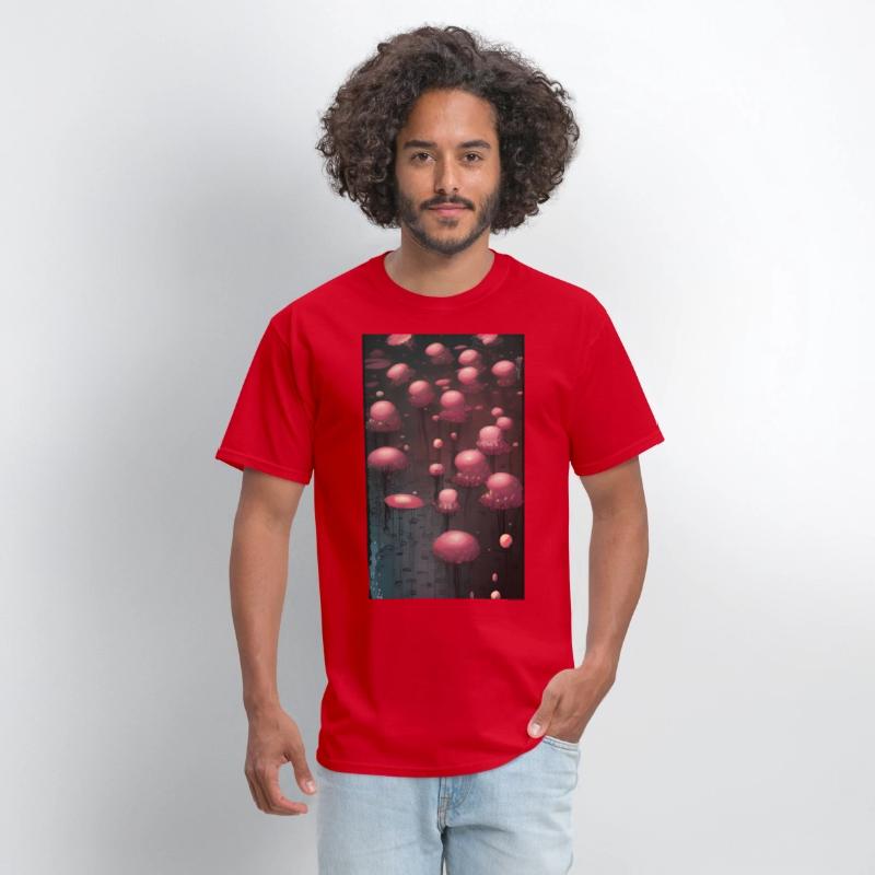 Abstract Pink Mushroom Forest