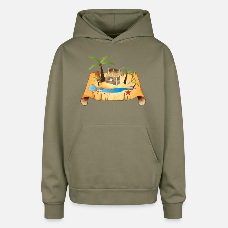 Adventurous Treasure Map with Gold Chest