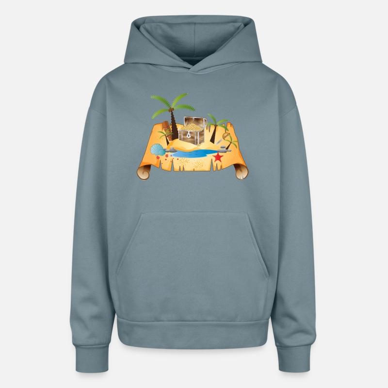 Adventurous Treasure Map with Gold Chest