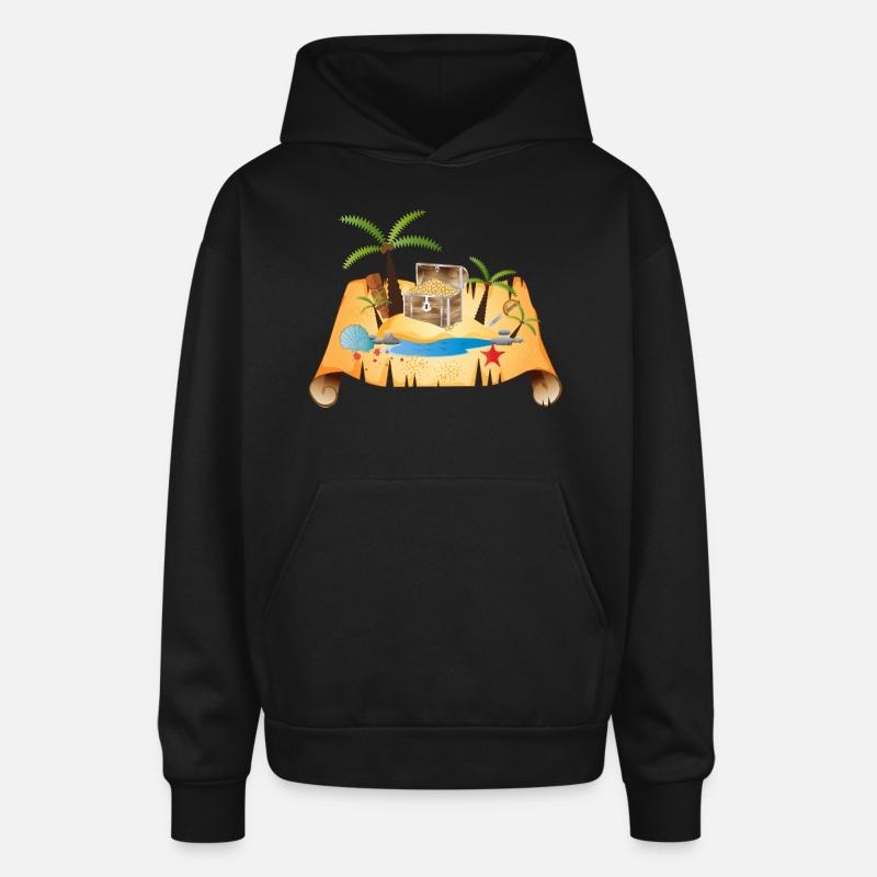 Adventurous Treasure Map with Gold Chest