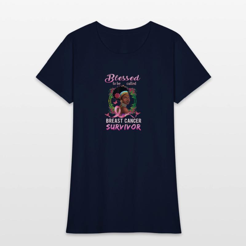 African American Breast Cancer Shirts Women Blesse