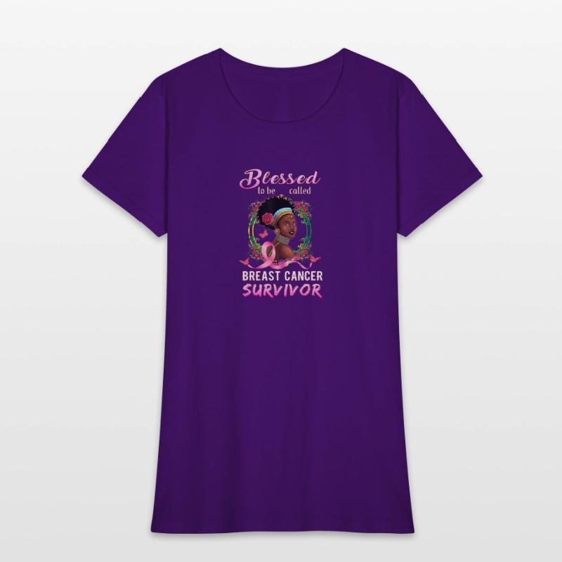 African American Breast Cancer Shirts Women Blesse