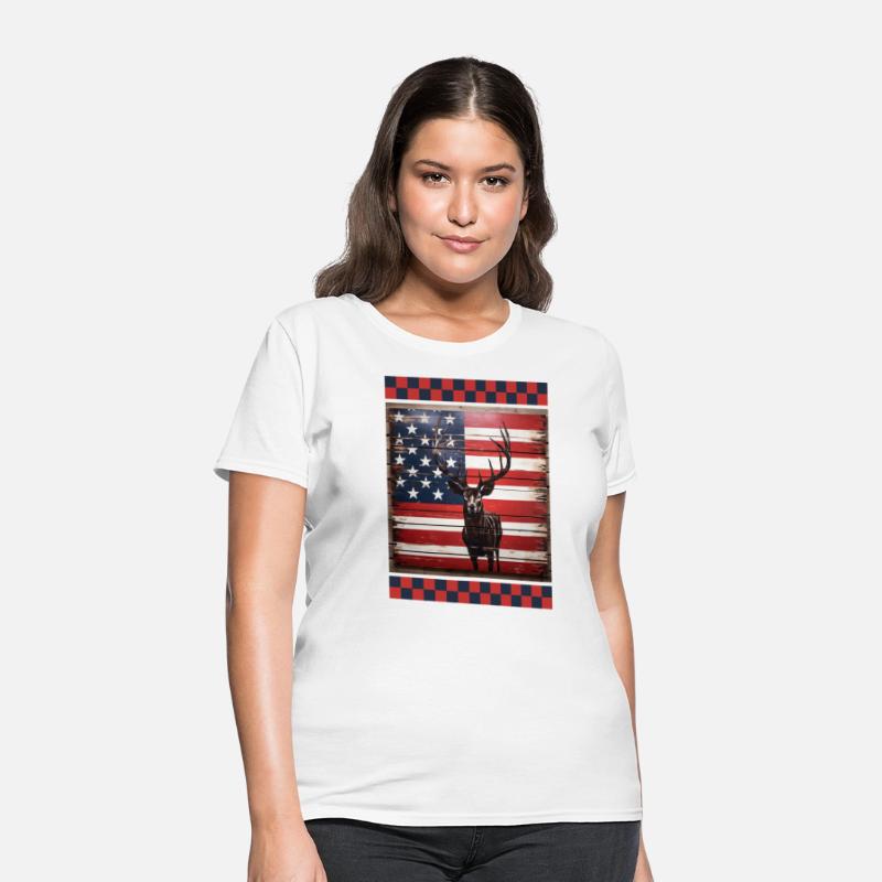 American Flag Deer Tracks Woodland Camo Hunting