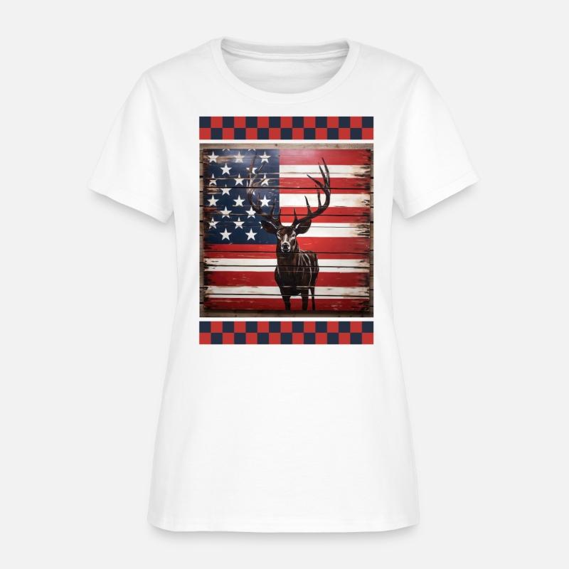 American Flag Deer Tracks Woodland Camo Hunting