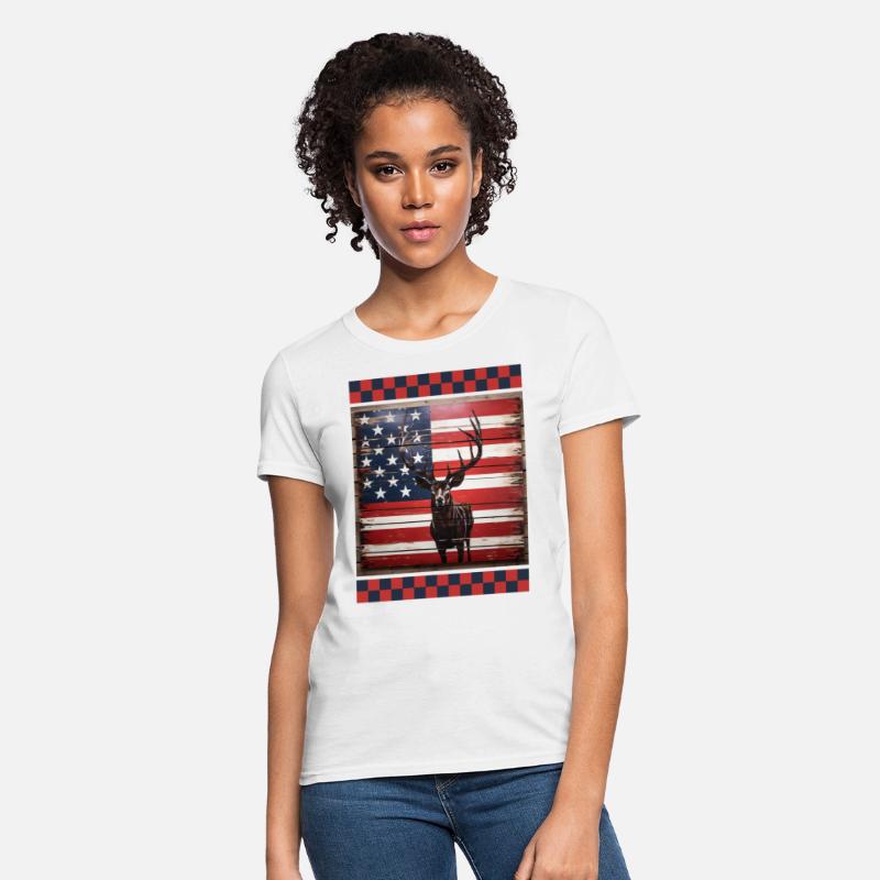 American Flag Deer Tracks Woodland Camo Hunting