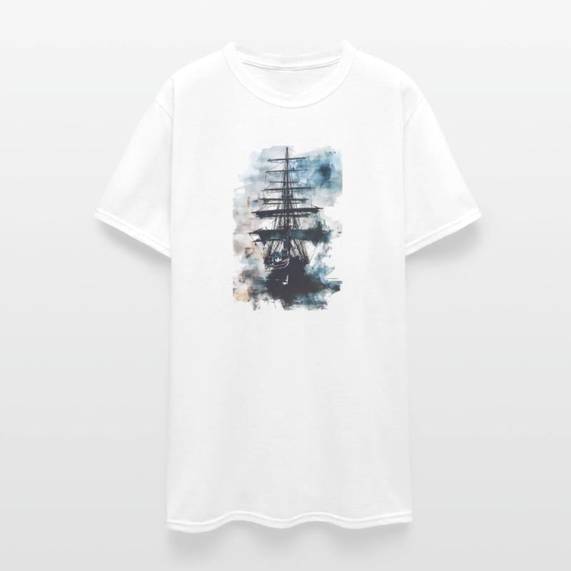 American Ox Apparel: Watercolor Sailing Ship.