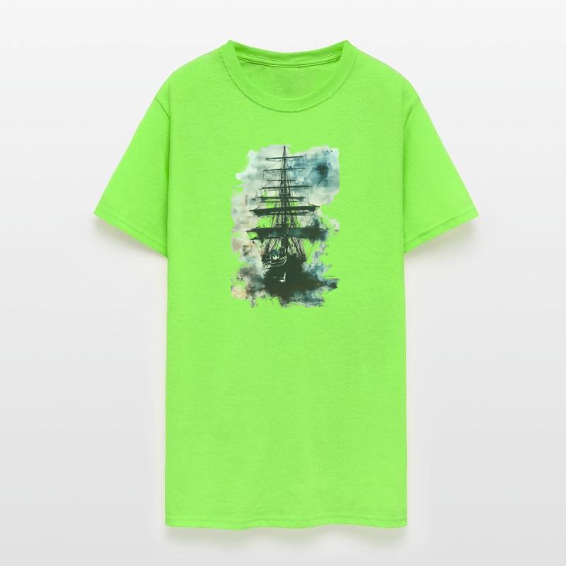 American Ox Apparel: Watercolor Sailing Ship.