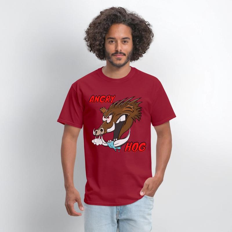 "Angry Hog" Wild Hog Cartoon Boar Funny Pig Head