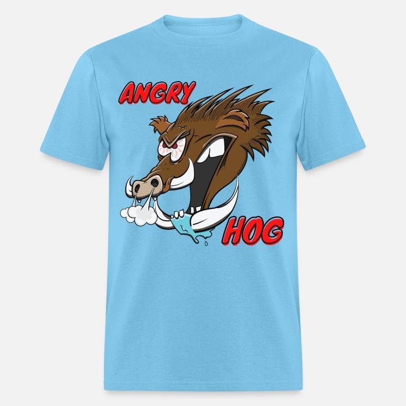 "Angry Hog" Wild Hog Cartoon Boar Funny Pig Head