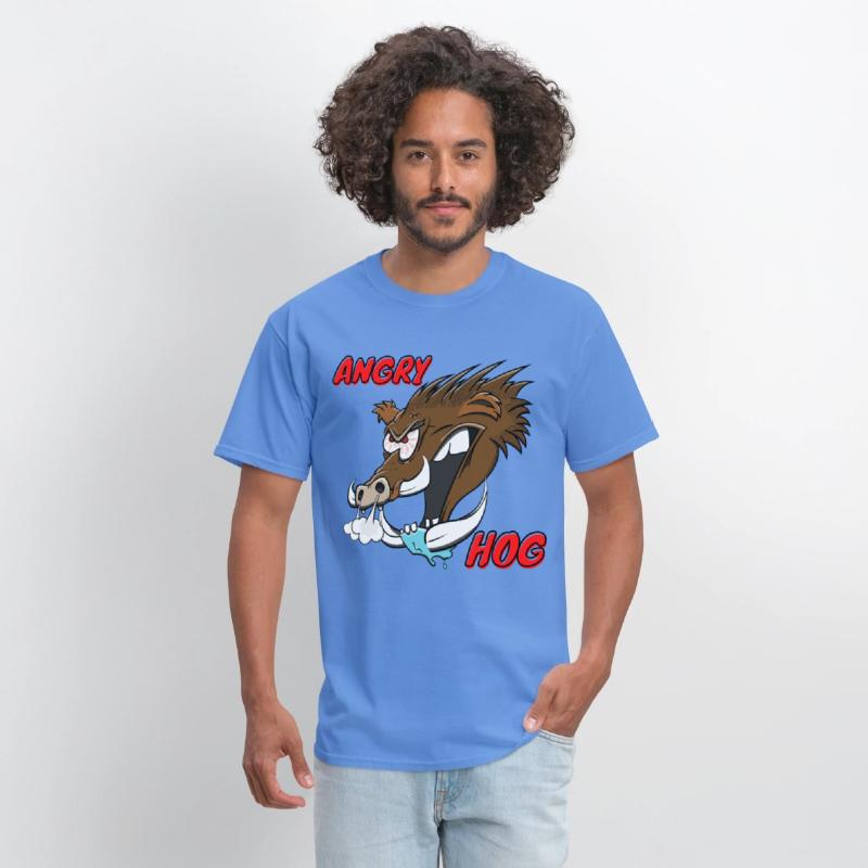 "Angry Hog" Wild Hog Cartoon Boar Funny Pig Head