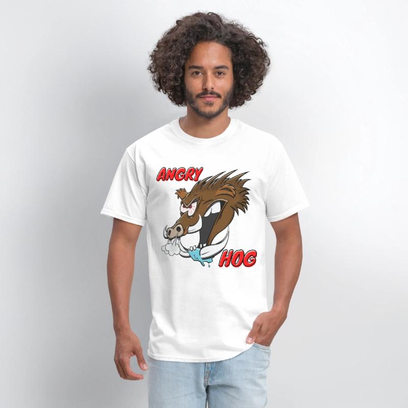 "Angry Hog" Wild Hog Cartoon Boar Funny Pig Head
