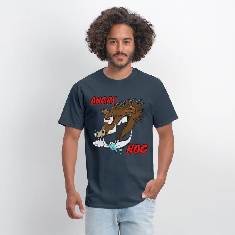 "Angry Hog" Wild Hog Cartoon Boar Funny Pig Head