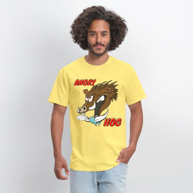 "Angry Hog" Wild Hog Cartoon Boar Funny Pig Head