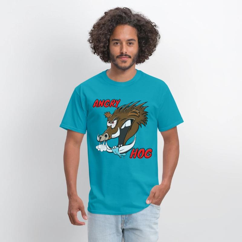 "Angry Hog" Wild Hog Cartoon Boar Funny Pig Head