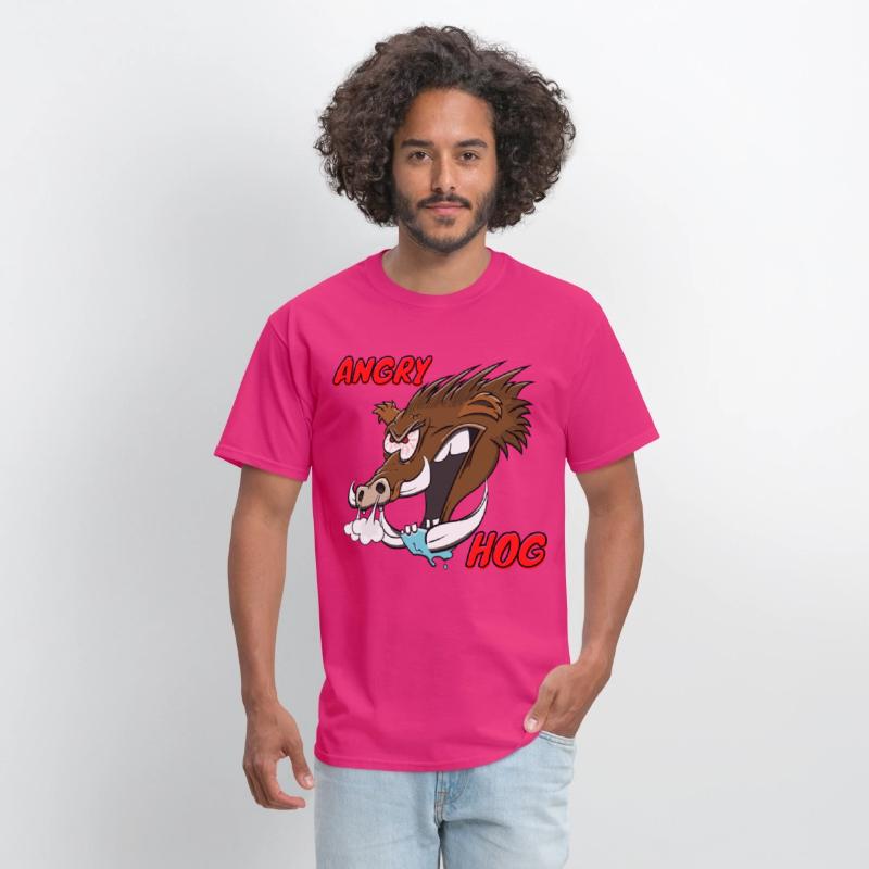 "Angry Hog" Wild Hog Cartoon Boar Funny Pig Head