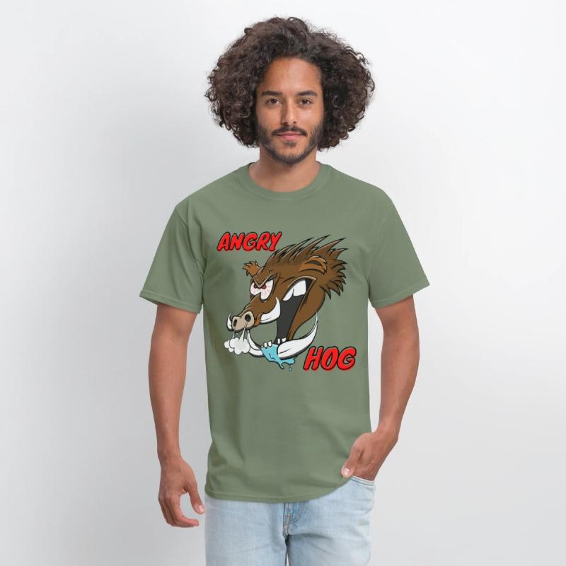 "Angry Hog" Wild Hog Cartoon Boar Funny Pig Head