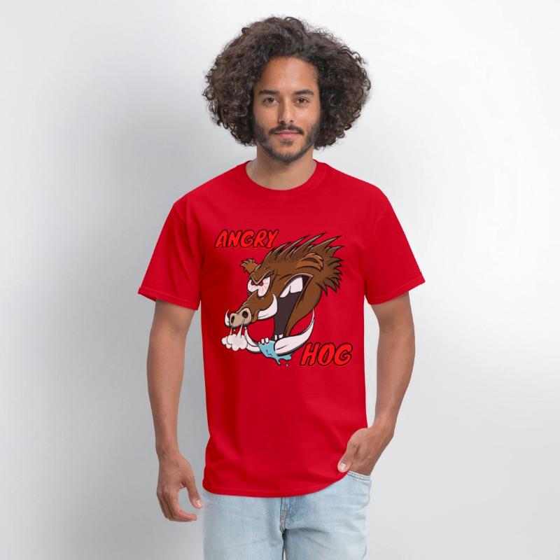"Angry Hog" Wild Hog Cartoon Boar Funny Pig Head