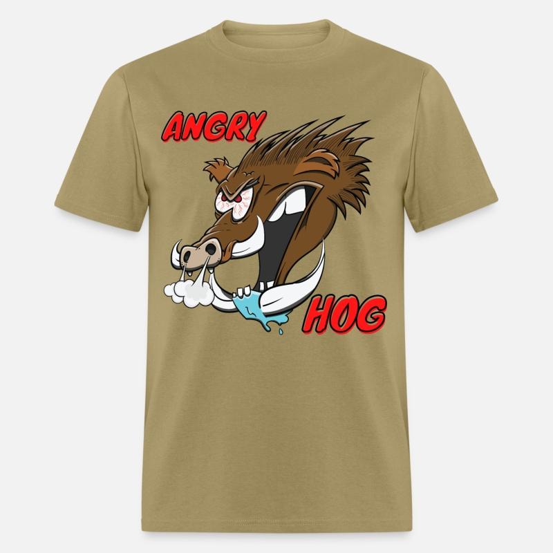 "Angry Hog" Wild Hog Cartoon Boar Funny Pig Head