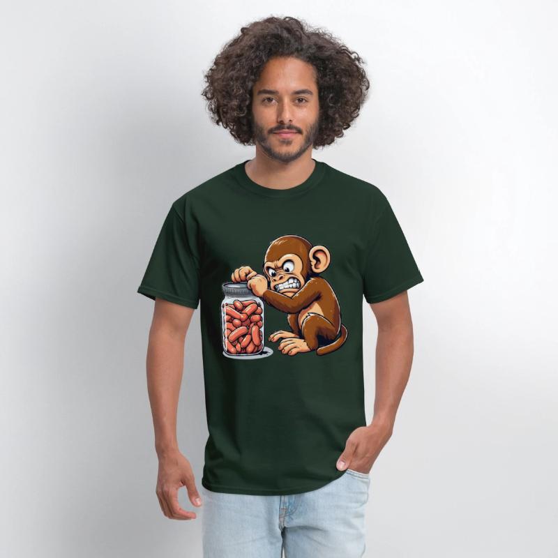 Angry monkey, locked glass