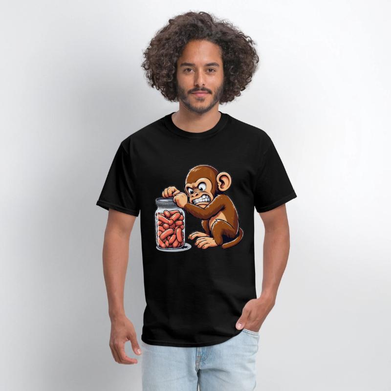 Angry monkey, locked glass