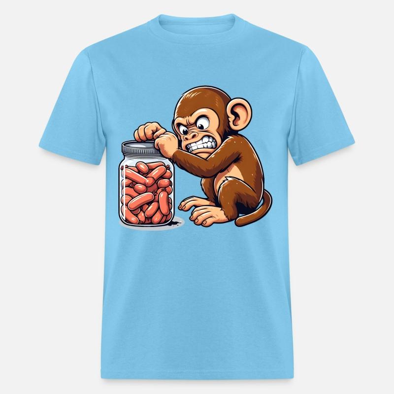 Angry monkey, locked glass