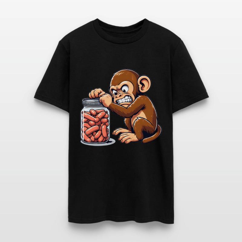 Angry monkey, locked glass