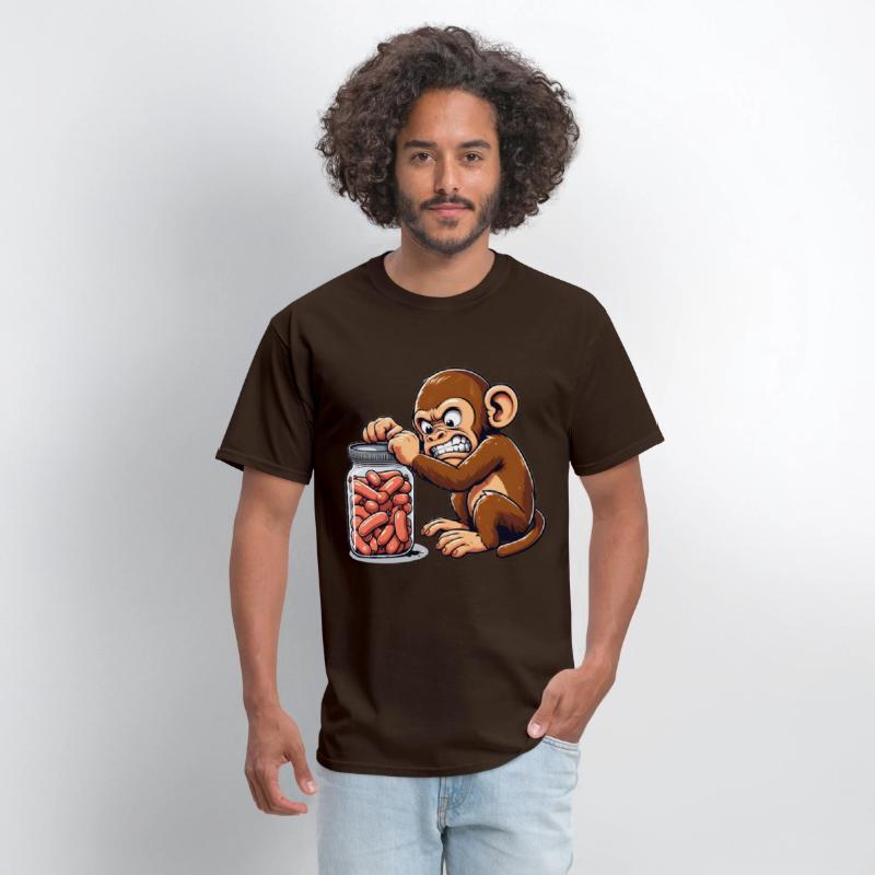 Angry monkey, locked glass