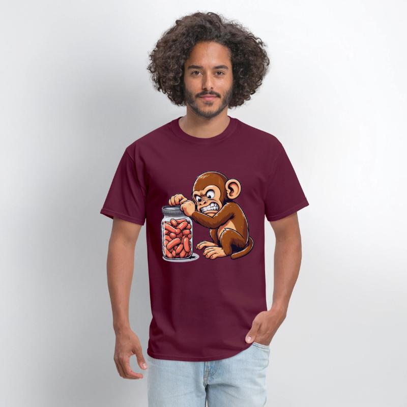 Angry monkey, locked glass