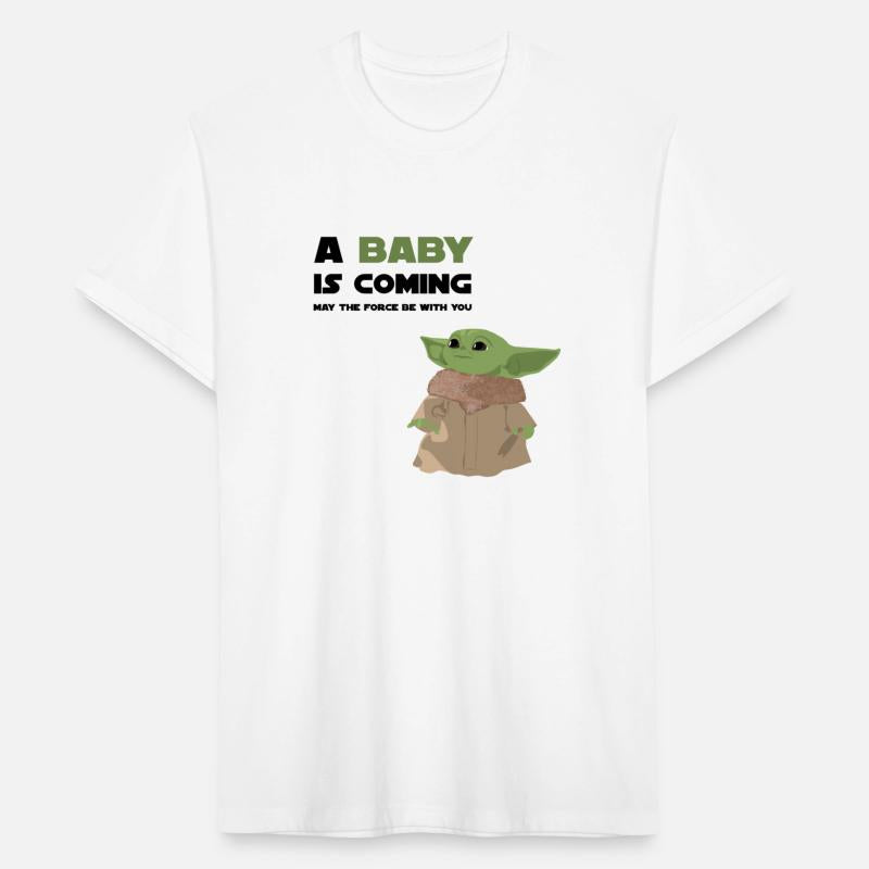 Baby coming t shirt with cute baby yoda